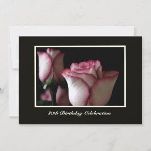 80e Anniversaire Invitation Fête Roses magnifiques