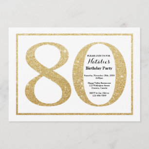 80e anniversaire Invitation Gold Parties scintilla