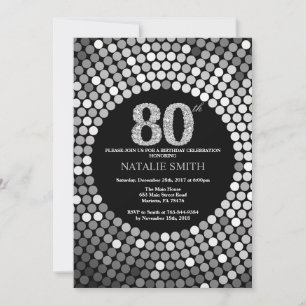 80e anniversaire Invitation Parties scintillant no