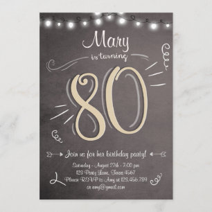 80e anniversaire Invitation Vintage 80e anniversai