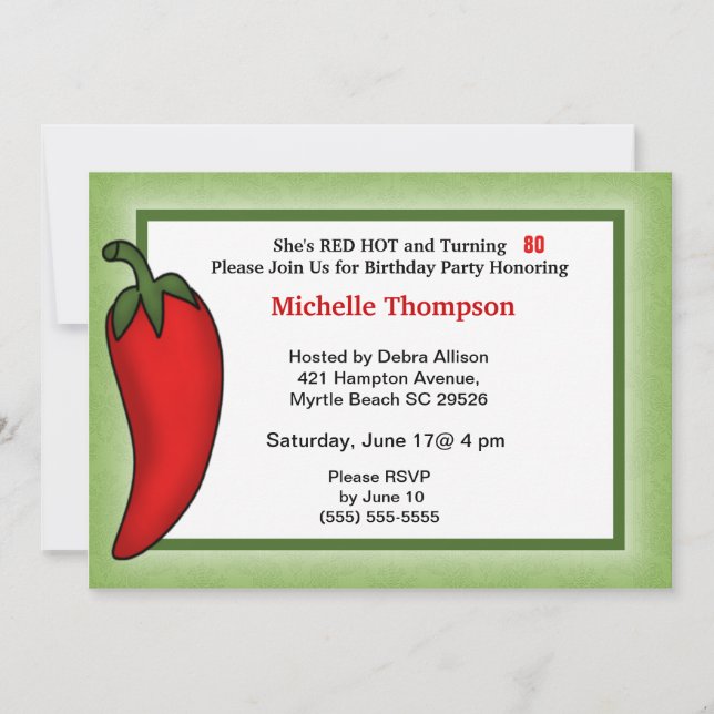 80e anniversaire Invitations (Devant)