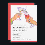 80e anniversaire invitations son Cocktail Fun Part<br><div class="desc">Invitations à 80e anniversaire pour son Cocktail Fun Party aquarelle</div>