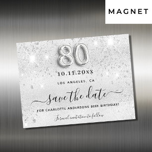 80e anniversaire parties scintillant argent enregi