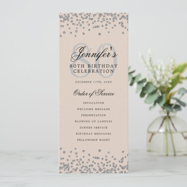 80e Anniversaire Programme Argent Confetti Beige (Debout devant)