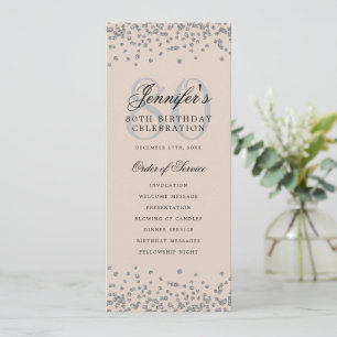 80e Anniversaire Programme Argent Confetti Beige