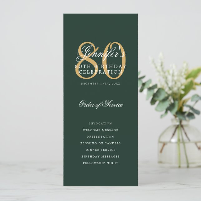 80e anniversaire Programme Gold Green Merci (Debout devant)