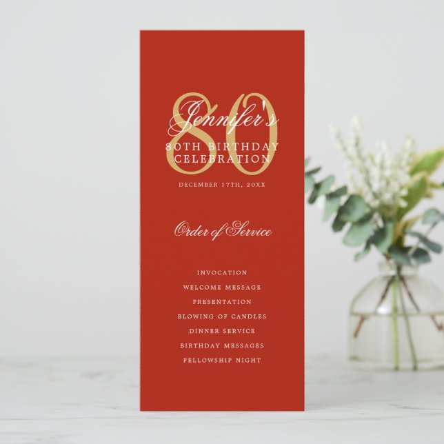 80e anniversaire Programme Gold Red Merci (Debout devant)