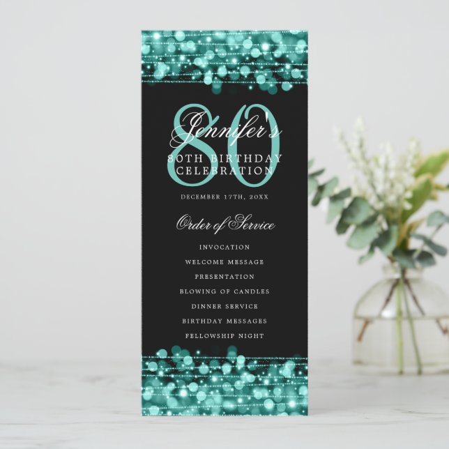 80e Anniversaire Programme Turquoise Menu+Merci (Debout devant)