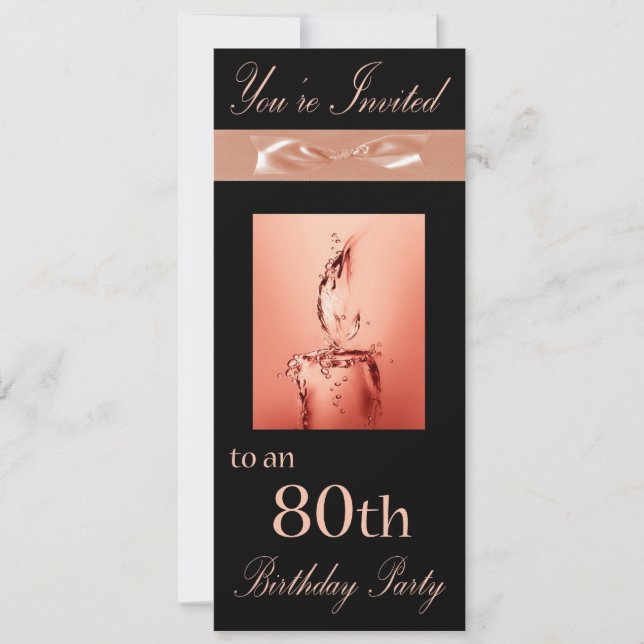 80e fête d'anniversaire Invitation personnalisée (Devant)