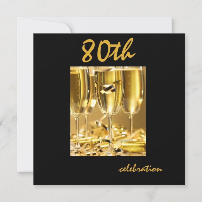 80e fête d'anniversaire Invitation personnalisée (Devant)
