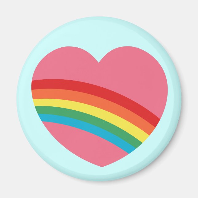 80's Chunky Rainbow Heart Magnet (Devant)