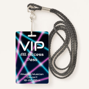 80s Laser VIP All Access Custom Concert Badge