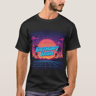 80s Synthwave Anniversaire Bash Mens Tshirt