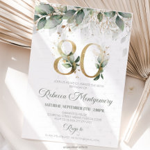 80th birthday Elegant Milestone invitation