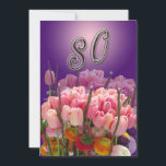 80th Birthday Party Invitation<br><div class="desc">An elegant floral party invitation to celebrate a 80th Birthday</div>