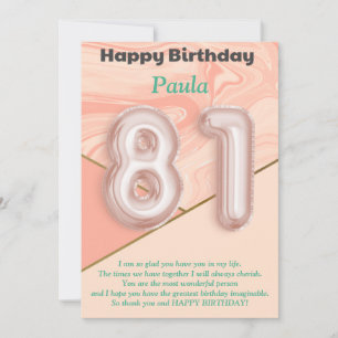 81 ans filles Bonne carte d'anniversaire