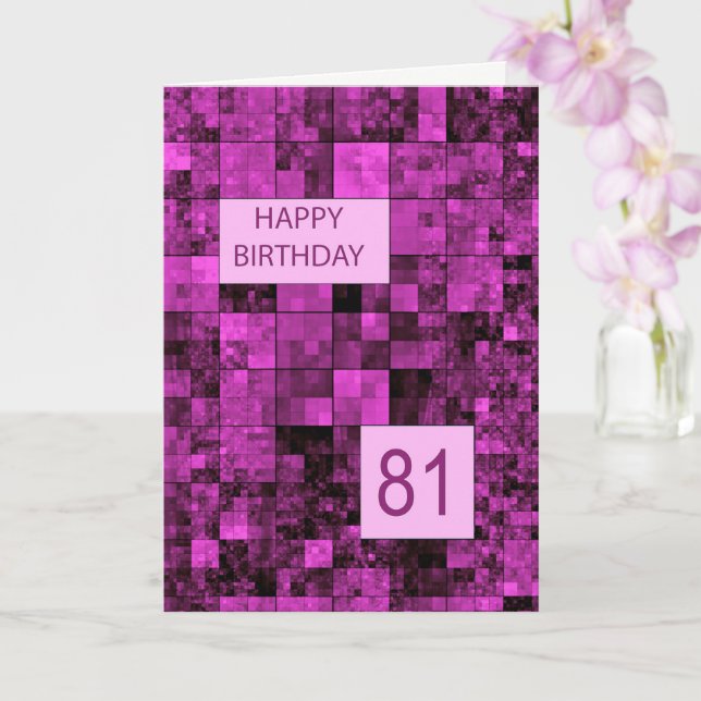 81e Anniversaire Carte Motif rose (Orchidée)