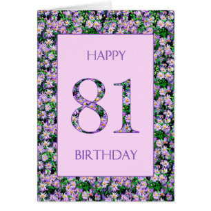 81e anniversaire de marguerites violettes