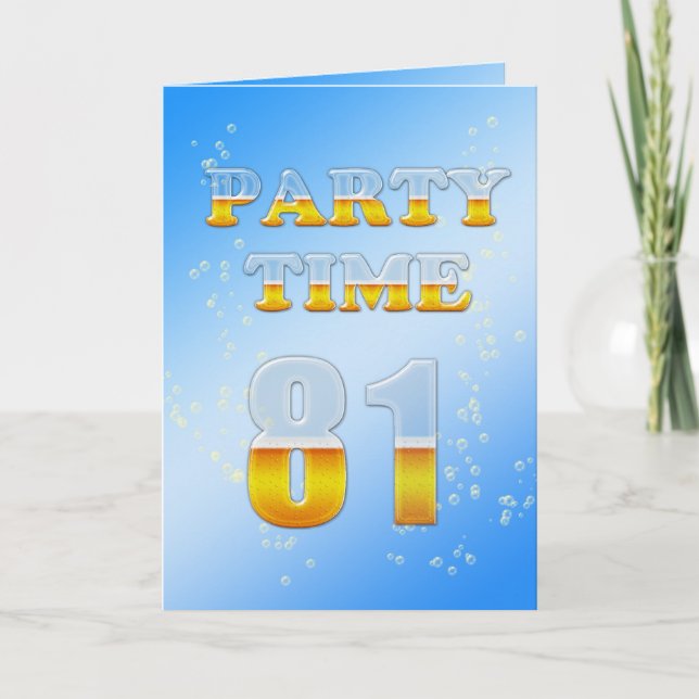 81e anniversaire invitation fête avec beaucoup de  (Devant)