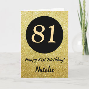 81e Joyeux Anniversaire Carte Parties scintillant