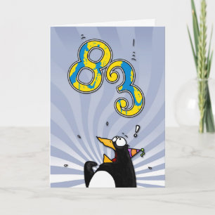 83e anniversaire - Carte de surprise de pingouin