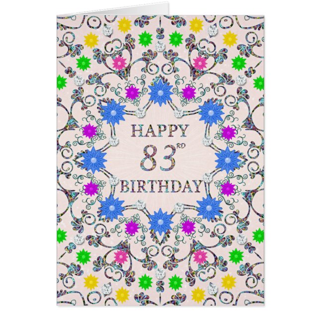 83e anniversaire Fleurs Abstraites (Devant)