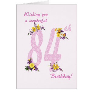 84e anniversaire Fleur numéros décorés