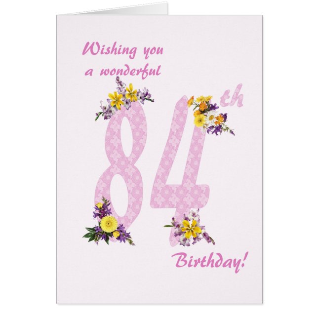 84e anniversaire Fleur numéros décorés (Devant)