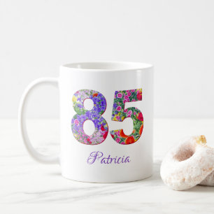 85e anniversaire mug floral 80 ans mug