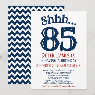 85e anniversaire surprise Invitation Homme Marine