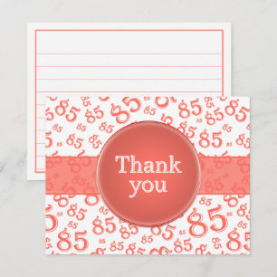 85e Remerciement : motif numérique corail/blanc