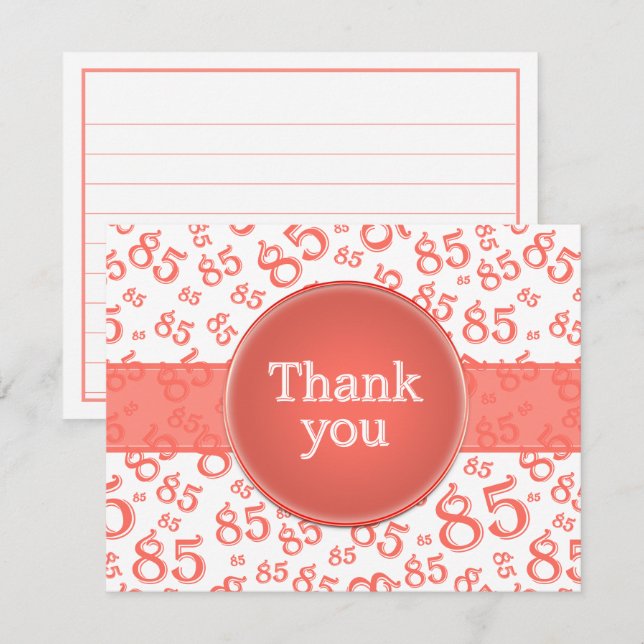 85e Remerciement : motif numérique corail/blanc (Devant / Derrière)