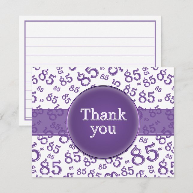 85e Remerciement : motif numérique violet/blanc (Devant / Derrière)