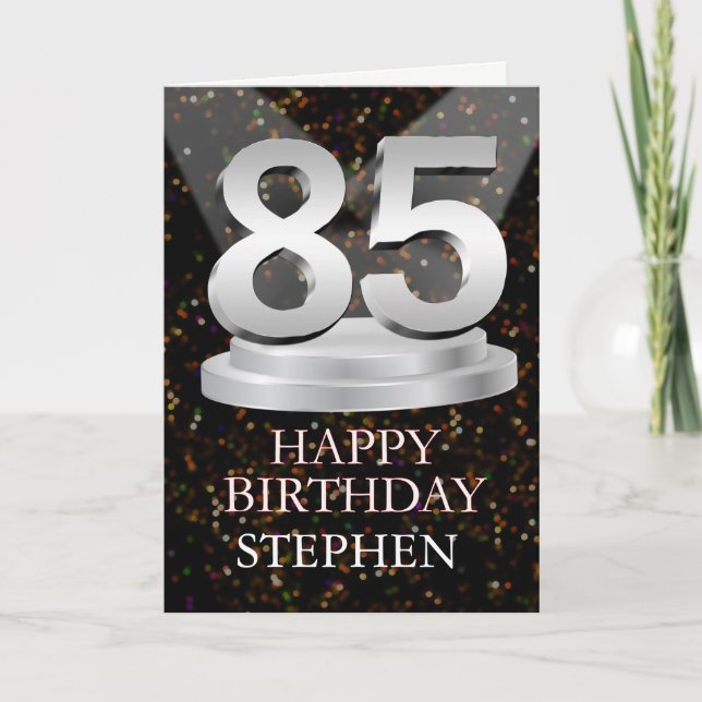 85th Birthday Spotlights Ajouter une carte de nom (Devant)