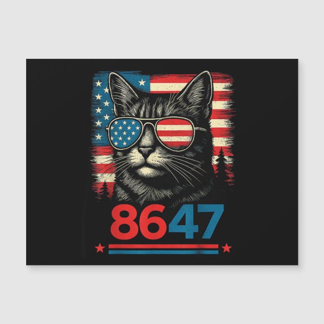 8647 86 47 Lunettes de soleil USA Flag Chat Drôle  (Devant)