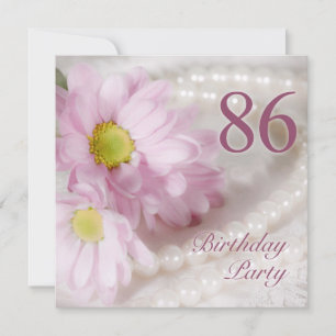 86ème anniversaire invitation avec marguerites