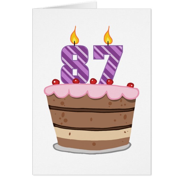87 ans sur le gâteau d'anniversaire (Devant)