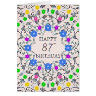 87e anniversaire Fleurs Abstraites