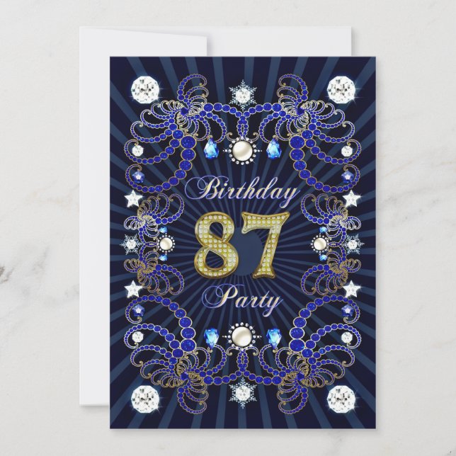 87ème anniversaire invitation de fête avec des mas (Devant)