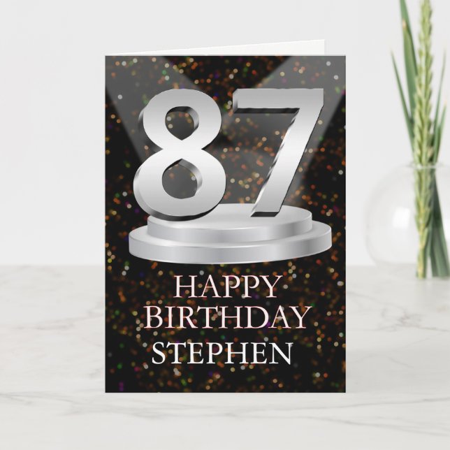 87th Birthday Spotlights Ajouter une carte de nom (Devant)