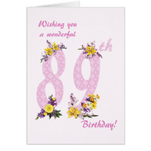 89e anniversaire Fleur Nombre décoré