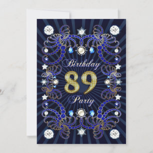 89e anniversaire invitation de fête avec des masse