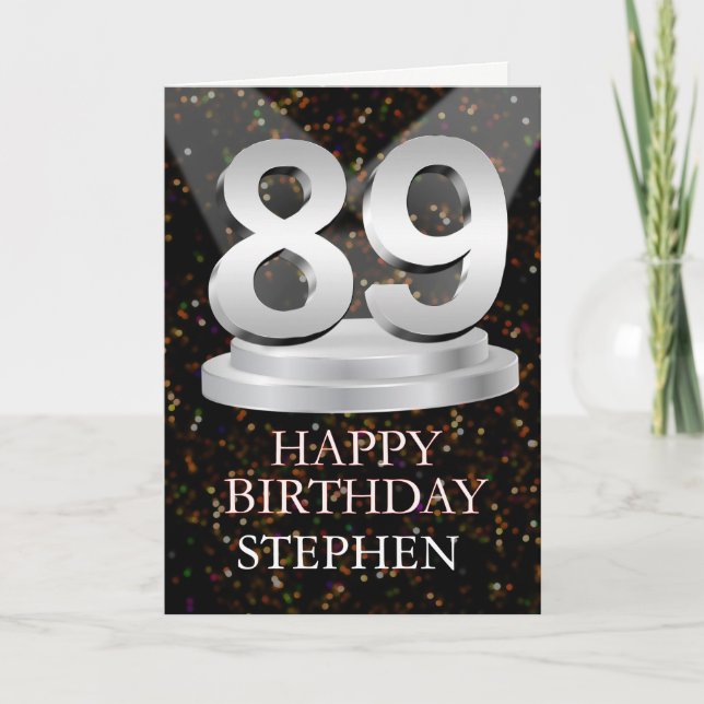 89th Birthday Spotlights Ajouter une carte de nom (Devant)