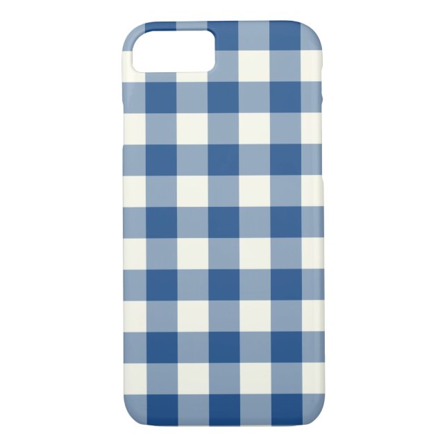 8/7 Classic Blue En vichy Motif iPhone 7 Coque (Dos)