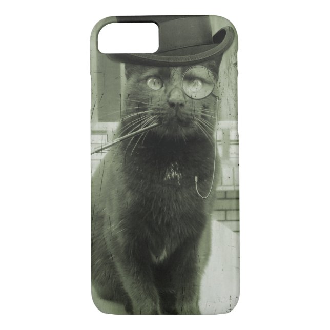 8/7 coque iphone de chat vapeur vintage (Dos)