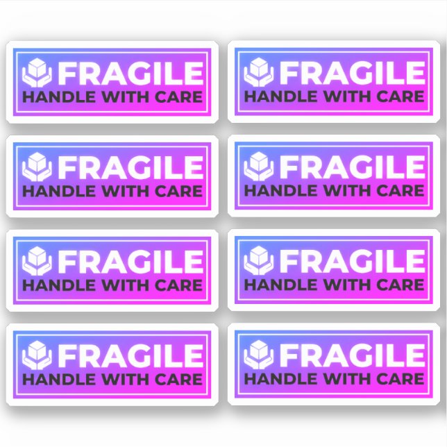 8 autocollants d'expédition fragiles (Manipuler av (Devant)