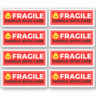8 autocollants fragiles en vinyle (Manipuler avec