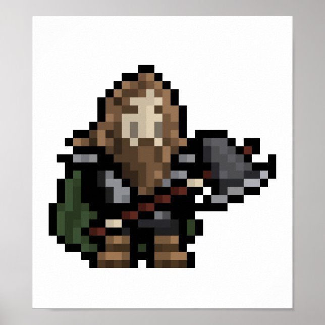 8-Bit Dwarf Pixel Art Poster (Devant)