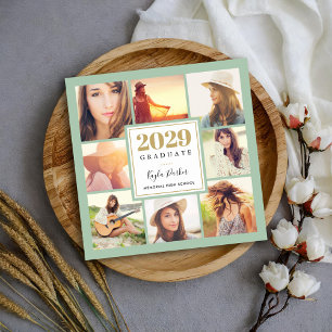 8 Cartes Faire-part de graduation magnétique photo