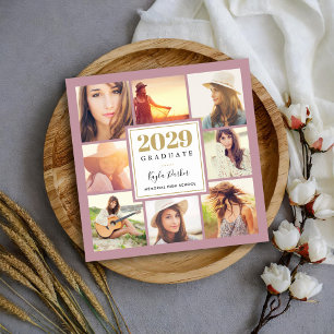 8 Cartes Faire-part de graduation magnétique photo